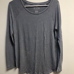 Blue and white longe sleeve